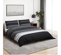 vidaXL Parure de lit Housse de couette avec taie d'oreiller Coton 200x200 cm Noir/Blanc