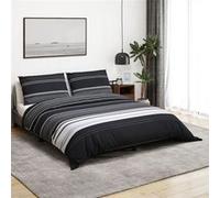 vidaXL Parure de lit Housse de couette avec taie d'oreiller Coton 200x200 cm Noir/Blanc