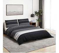 vidaXL Parure de lit 240x220 cm Coton Noir et Blanc avec taie d'oreiller