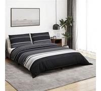 vidaXL Parure de lit 240x220 cm Coton Noir et Blanc avec taie d'oreiller