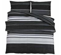 vidaXL Ensemble de housse de couette noir et blanc 200x200 cm coton