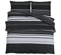 vidaXL Ensemble de housse de couette noir et blanc 200x200 cm Coton
