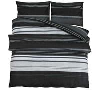 vidaXL Ensemble de housses de couette 220x240 cm Coton Noir et blanc 136497