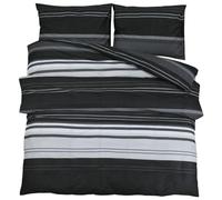 vidaXL Parure de lit 240x220 cm Coton Noir et Blanc avec taie d'oreiller