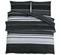 vidaXL Ensemble de housse de couette noir et blanc 200x200 cm coton