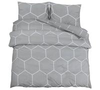 vidaXL Ensemble de housse de couette Gris 200x220 cm Coton 136457