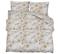 Ensemble de housse de couette blanc et marron 260x220 cm Coton