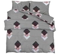 vidaXL Parure de lit housse de couette et taie d'oreiller Coton Gris 220x240 cm