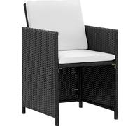 vidaXL Ensemble de jardin 11 pièces avec coussins Poly rotin noir