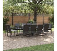 vidaXL Ensemble de jardin 16 pièces avec coussins, en acier et textilène, pour 12 personnes. Table rectangulaire, design 3335870