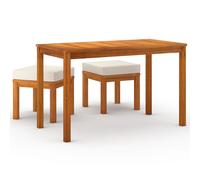 vidaXL Ensemble de jardin 3 pièces avec coussins Bois massif Acacia