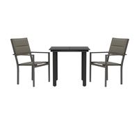 vidaXL Ensemble de jardin 3 pièces noir acier et textilène