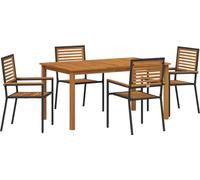 vidaXL Ensemble de jardin 5 pcs noir Poly rotin