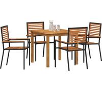 vidaXL Ensemble de jardin 5 pcs noir Poly rotin