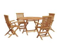 Vidaxl Ensemble De Salle À Manger De Jardin 5 Pièces En Bois Massif Teck