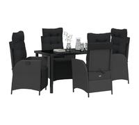 Vidaxl Ensemble De Jardin 5 Pièces Noir Poly Rattan