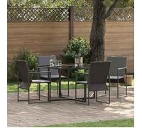 vidaXL Ensemble de Salle à Manger de Jardin 6 pièces avec Coussins en Acier et textilène