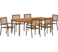 vidaXL Ensemble de jardin 7 pcs noir Poly rotin