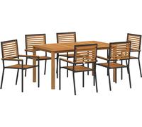 vidaXL Ensemble de jardin 7 pcs noir Poly rotin
