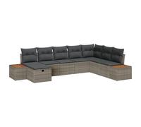 vidaXL Ensemble de Jardin 8 pièces avec Coussins Gris Poly rotin