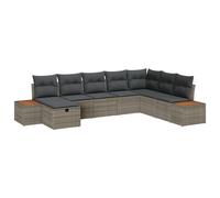 Vidaxl Ensemble De Jardin 8 Pièces Avec Coussins Gris Poly Rotin Gris