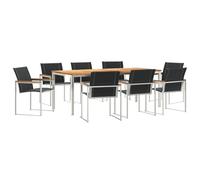 vidaXL Ensemble de Jardin 9 pièces en Acacia Solide | Table 200 x 90 cm, 8 chaises, Meubles d'extérieur Modernes, Cadre Super résistant et Anti-Rouille, Surface Lisse, Parfait pour des Moments sympas