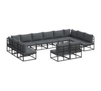 vidaXL Ensemble de Jardin - Canapés modulaires stylés pour Ton Patio, Lounge en Aluminium Qui résiste aux intempéries