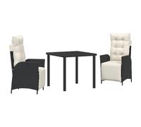 vidaXL Ensemble de Jardin de 7 pièces en Poly Rattan Noir