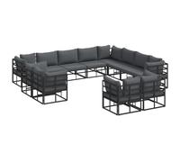 vidaXL Ensemble de Jardin : Un Meuble modulable Super Confortable, résistant aux intempéries, Fait en Aluminium Solide et prêt à s'agrandir.