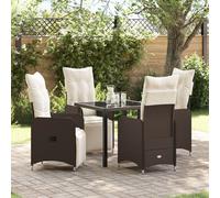 Vidaxl Ensemble De Jardinière 5 Pièces Avec Coussins Marron En Poly Rattan