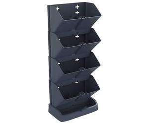 vidaXL Ensemble de jardinières Verticales 4 pcs Anthracite PP