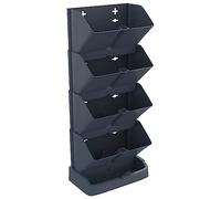 152207 vidaXL Ensemble de jardinières verticales 4 pcs Anthracite PP