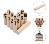 Ensemble de jeu de Kubb à chiffres Bois Brun G