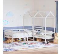 vidaXL Ensemble de lit de jour et de banc et toit sans matelas blanc
