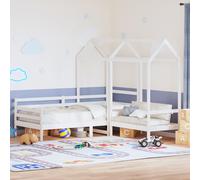 vidaXL Ensemble de lit de jour et de banc et toit sans matelas blanc