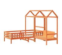 Vidaxl Ensemble De Lit Et De Banc Avec Toit Sans Matelas 75x190 Cm Multicolore