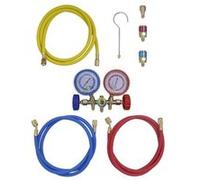 vidaXL Ensemble de manomètre à 2 voies pour climatiseur Or G