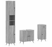 vidaXL Ensemble de Meuble de Salle de Bain 3 pièces Breda, Meuble de Salle de Bain Moderne, Armoire résistante à l'humidité, Organiseur Pratique, Design Minimaliste