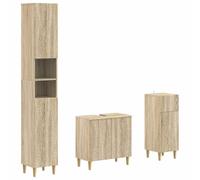 vidaXL Ensemble de Meuble de Salle de Bain 3 pièces Delft, Meuble de Salle de Bain Moderne, Armoire résistante à l'humidité, Organiseur Pratique, Design Minimaliste