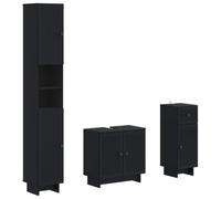 vidaXL Ensemble de Meuble de Salle de Bain 3 pièces Ede, Meuble de Salle de Bain Moderne, Armoire résistante à l'humidité, Organiseur Pratique, Design Minimaliste
