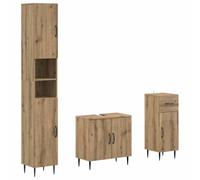 vidaXL Ensemble de Meuble de Salle de Bain 3 pièces HAARLEM, Meuble de Salle de Bain Moderne, Armoire résistante à l'humidité, Organiseur Pratique, Design Minimaliste
