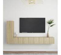 vidaXL Ensemble de meubles TV 3 pièces avec rangement Chêne Sonoma bois d'ingénierie