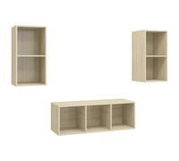 Ensemble de Meubles TV Armoires 3 pcs Chêne Sonoma Bois d'Ingénierie vidaXL