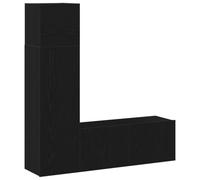 vidaXL Ensemble de Meuble TV 3 pièces en chêne Noir en Bois d'ingénierie