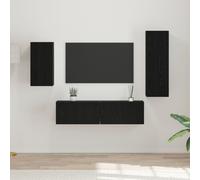 Vidaxl Ensemble De Meuble Tv 4 Pcs Chêne Noir 30,5 X 30 X 90 Cm