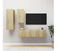 vidaXL Ensemble de meuble TV, 4 pcs Chêne sonoma Aggloméré