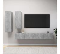 Ensemble de meuble TV 4 pcs Gris béton Bois d ingénierie