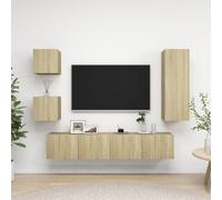 Ensemble de Meuble TV 5 pcs Chêne Sonoma Aggloméré Armoire Stéréo vidaXL