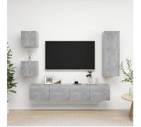 vidaXL Ensemble de meuble TV 5 pcs Gris béton Aggloméré
