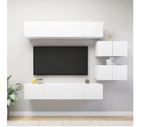 vidaXL Ensemble de meuble TV 6 pcs Blanc Aggloméré.